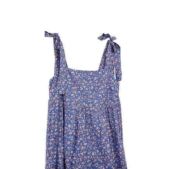 Madewell Tie-Strap‎ Tiered Midi Dress in Summer Vines Size XXS - Picture 8 of 11